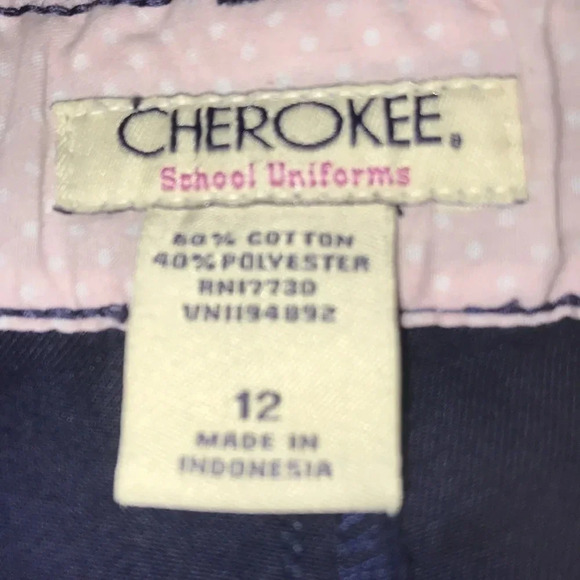 CHEROKEE school uniforms navy blue adjustable waistband shorts NEW size 12 - Picture 5 of 5